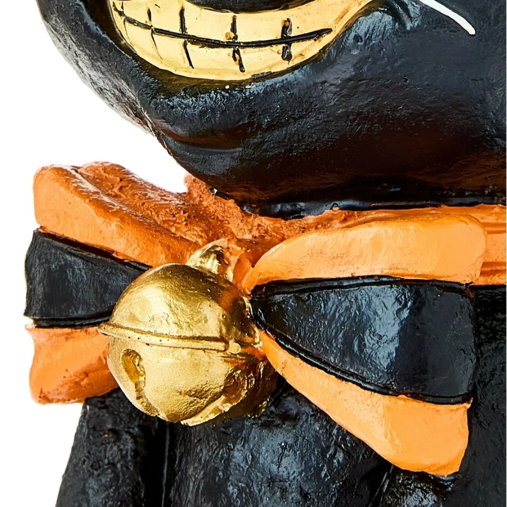 Halloween 10' Black Cat Figurine with Orange Accents - Picture 3 of 4